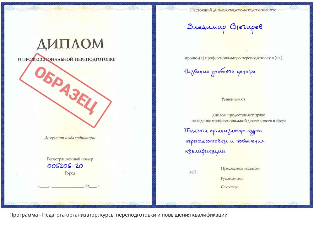 Педагога-организатор: курсы переподготовки и повышения квалификации Еманжелинск